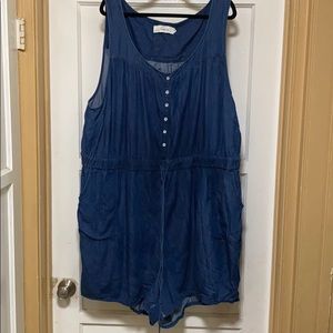 Denim short romper